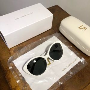 THE ROW x Linda Farrow Leather Cat Eye Sunglasses